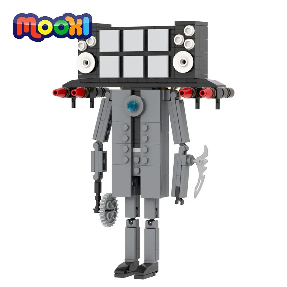 MOOXI Skibidi Toilet 253Pcs MOC Brick God Titan TV Man Action Figure Building - £19.02 GBP