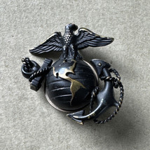 USMC Eagle Globe Anchor EGA Pin Anchor Right Marine Corps Insignia Blackened - £6.62 GBP