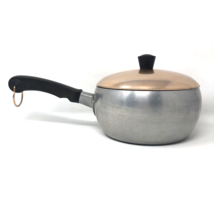 VTG Wear-Ever Aluminum Hallite 2 1/2 Qt Sauce Pan Copper Toned Lid USA #210 - $29.99