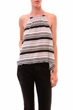 Finders Keepers Womens Top Amazing Perre Print Sleeveless Black Stripe Size S - £34.32 GBP