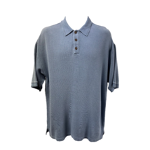 Tommy Bahama Mens Golf Polo Shirt Blue Silk Cotton Short Sleeve Collared L - $17.80