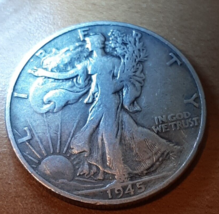 ½ Half Dollar Walking Liberty Silver Coin 1945 S Sam  Mint 50C KM#142 - $18.27