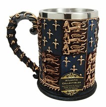 Knights Coat of Arms Mug Tankard 13oz Beverage Cup w/ Inner Stainless Steel - $30.99