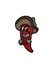 Funny Red Hot Chile Pepper Embroidered Iron On Patch 1.9&quot; x 3&quot; Japalano Funny Hu - £5.49 GBP