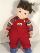 Vintage 1985 Hasbro My Buddy Doll 23&quot; Brown Hair Preowned (No Hat) Red Overalls - £98.53 GBP