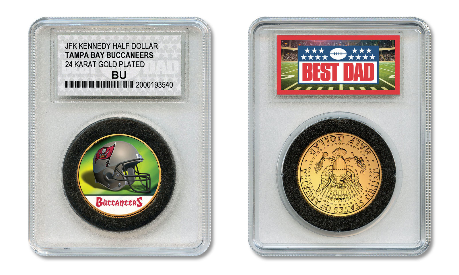 TAMPA BAY BUCCANEERS NFL *GREATEST DAD* JFK 24KT Gold Clad Coin SPECIAL ... - $12.16