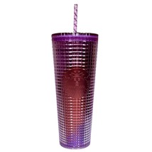 Starbucks NEW 2021 Pink Purple Grid Cold Tumbler Cup Venti 24oz - £50.63 GBP