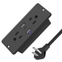 5 In 1 Recessed Power Strip Flat Plug, 20W Fast Charging Furniture Outlet With U - £38.36 GBP