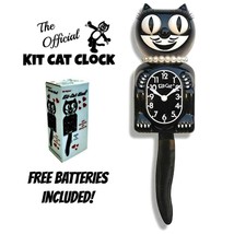 CLASSIC LADY KIT CAT CLOCK 15.5&quot; Black Kit-Cat Klock NEW Free Battery US... - €60,36 EUR