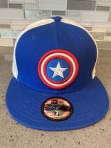 New Era Captain America &#39;Shield&#39; Marvel MCU 59Fifty Fitted Cap USA Size 7 1/2 - £19.23 GBP
