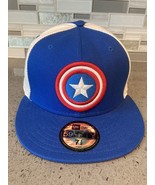 New Era Captain America &#39;Shield&#39; Marvel MCU 59Fifty Fitted Cap USA Size ... - £19.01 GBP