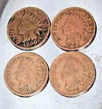 Indian Head Penny 1900, 1901, 1902, and 1903 AA20-CNP2143 Antique - £77.51 GBP