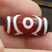 Antique HIMALAYAN Indo Tibetan Central Asian Etched Agate bead AGT-1 - £45.57 GBP