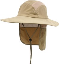 Home Prefer Mens Upf 50+ Sun Protection Cap Wide Brim Fishing Hat With N... - $44.92