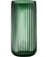 Small Cylinder Ribbed Green Glass Flower Vase For Farmhouse Dining Table - $590.58 MXN