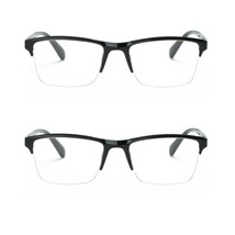 2 Packs Men Women Unisex Square Half Frame Reading Glasses Spring Hinge Readers - £7.18 GBP