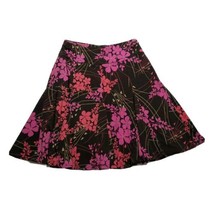 Apt.9 Classy Pull On Skirt ~ Sz PS ~ Brown ~ Floral ~ Knee Length ~ Stretch - £10.95 GBP