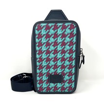 Coach Sullivan Pack With Houndstooth Print	Teal Wine CJ588 - £270.63 GBP