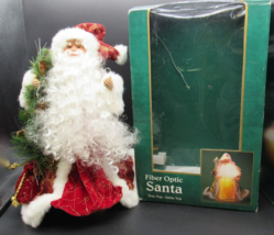 Vintage 16” Fiber Optic Santa Claus Tree Topper Table Top Christmas READ - $15.95