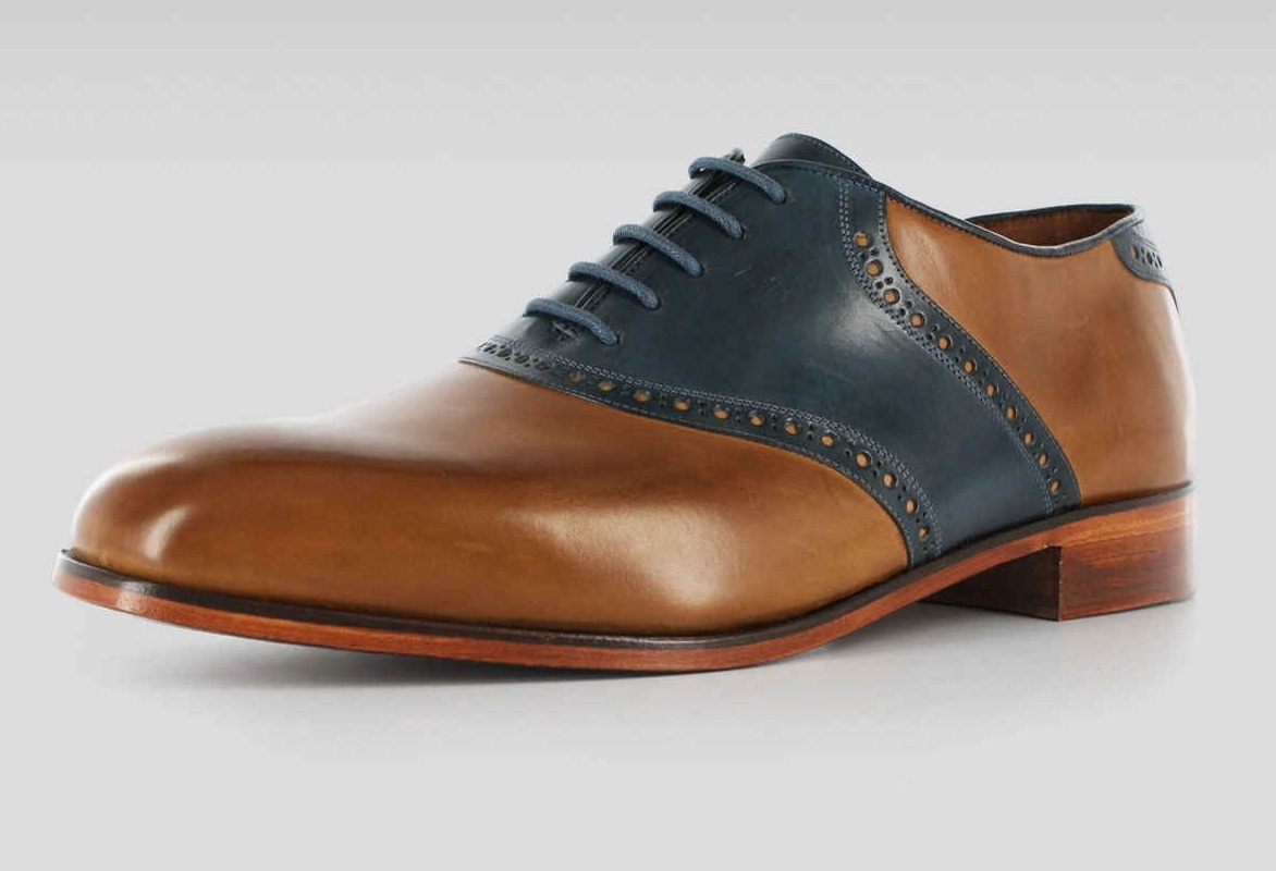 New Handmade two tone mens formal leather shoes, Men genuine dress leather shoe