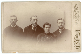 Antique Circa 1880s Cabinet Card Young Older Siblings? Men &amp; Woman Kittanning PA - £10.99 GBP