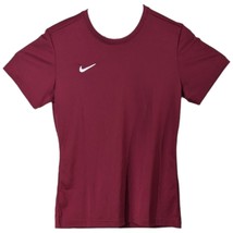 Nike T Shirt Womens Medium Burgundy Short Sleeve Workout Running Gym Red - £18.82 GBP