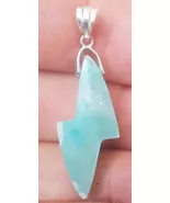 BLUE larimar handcarved 925 sterling silver Gemstone RAY pendant (l-127) - $39.51 CAD