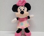 Disney Baby Minnie Mouse Plush 7&quot; Crinkle Bow Pink Green Yellow Polka-Do... - £14.16 GBP
