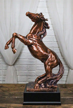 Large 20&quot;H Western Black Beauty Prancing Horse Bronzed Resin Figurine Wi... - $239.99