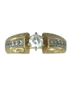 14k Yellow Gold Genuine Diamond Engagement Ring - £422.05 GBP