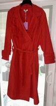 NWT Sergio Hudson X Target Coral Red Strong Shoulder Trench Raincoat Coat Sz 2X - £39.33 GBP