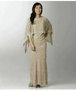J kara Beaded Gown with Cape Dress Sz 8 Champagne - $112.86