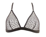 L&#39;AGENT BY AGENT PROVOCATEUR Womens Bralette Printed Sheer Black S - £30.15 GBP