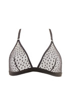 L&#39;AGENT BY AGENT PROVOCATEUR Womens Bralette Printed Sheer Black S - $38.33