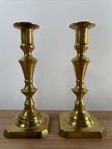 1 Pair of Vintage Brass 7” Candlestick Holders Made in India - $14.95