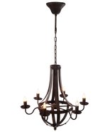 A&amp;B Home French Chic 6-Light Metal Chandelier, Black - £253.05 GBP