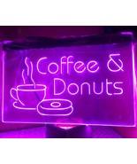 Coffee &amp; Donuts LED Neon Light Sign home decor craft display glowing - £20.77 GBP+