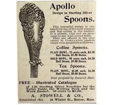 Stowell Apollo Silver Tea Spoon 1894 Advertisement Victorian Sterling ADBN1ccc - £11.26 GBP