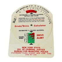 Vintage Blood Alcohol Drunk Drive Calculator Albany NY Div Of Criminal J... - $353.75 MXN