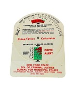 Vintage Blood Alcohol Drunk Drive Calculator Albany NY Div Of Criminal J... - $353.75 MXN