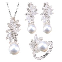 Arl dubai jewelry set for women earrings necklace pendant ring gray white blue 4 colors thumb200