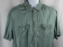 Tommy Bahama solid Green Men&#39;s short Sleeve Shirt XL button down front - £11.62 GBP