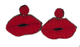 Handmade Beaded Red lips Valentine Earrings for Women &amp; Girls by MARMORIS ECOM - £11.89 GBP
