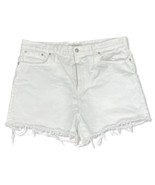 Madewell White Denim Perfect Jean Shorts Frayed Hem 5 Pocket Design Size 32 - $29.07 CAD