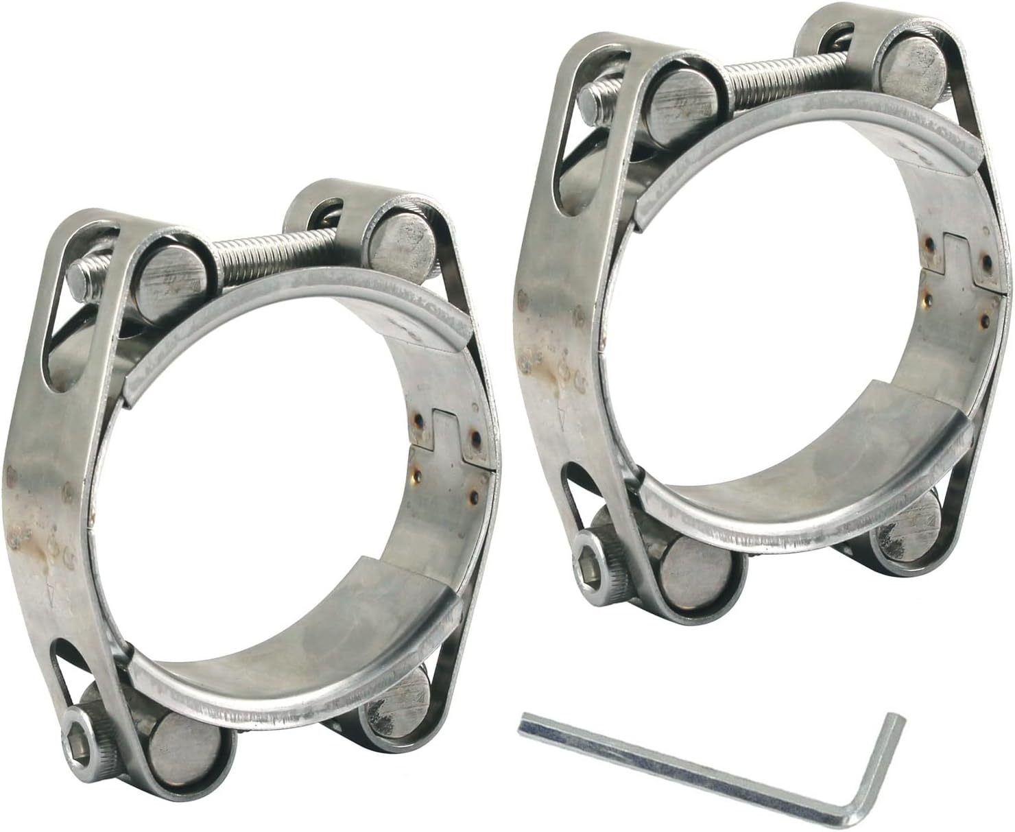 75-85Mm Heavy Duty T Bolt Hose Clamp 304 Stainless Steel, 2 Pieces With ... - $38.98