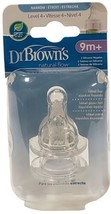 Dr. Brown's Natural Flow Standard Silicone Bottle Nipple, Level 4 9m 2 Count - $8.01