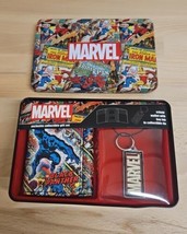 New Marvel Comics Black Panther Trifold Wallet w/ Key Ring Collectible Gift Set - £17.04 GBP