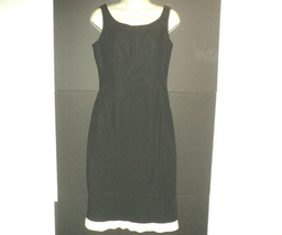 Charles Chang-Lima Dress Size 6 Black &amp; Cream Trim Sleeveless Fishtail Hem - £57.35 GBP