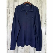 Polo Ralph Lauren Mens XL Extra Large 1/4 Zip Navy Blue Shirt Soft - £14.69 GBP
