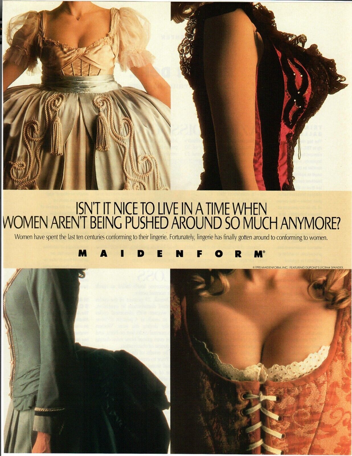 1991 Maidenform Lingerie Original Print Ad Women In Corsets Bustier Fashion - £7.72 GBP